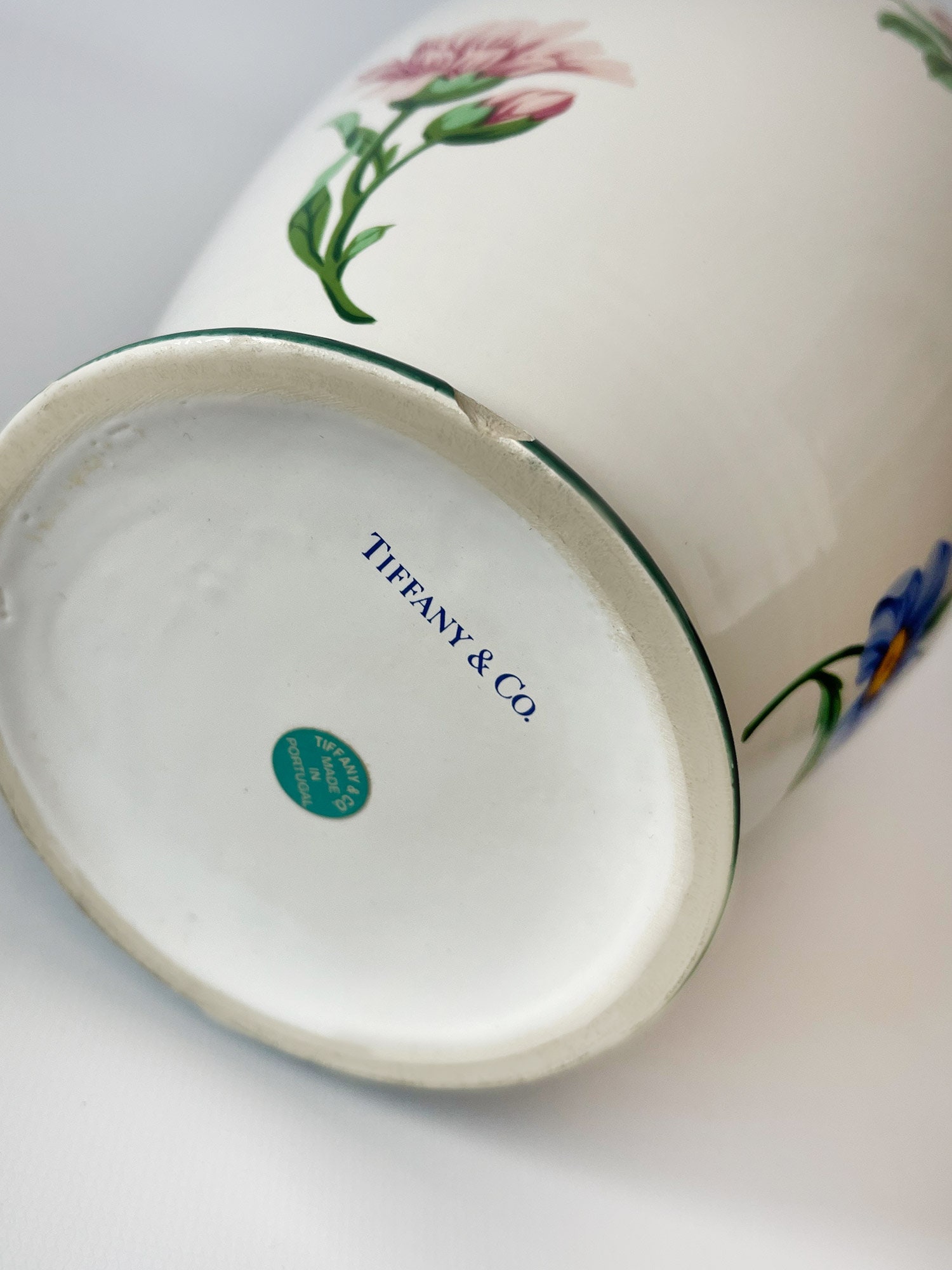 Vintage 1960s Tiffany & Co Retired Sintra Floral Vase Hand Painted