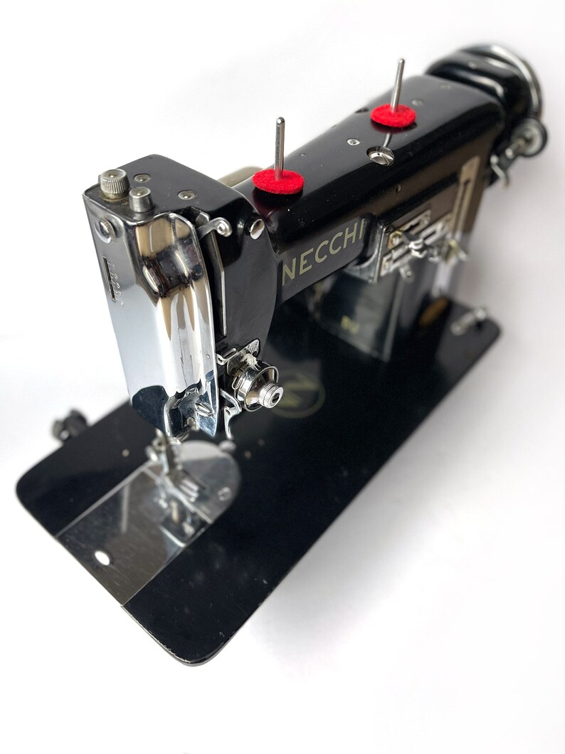 Vintage WORKING Necchi Black Sewing Machine Classic Retro Design Made