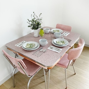 Retro Dining Room Formica Kitchen Table Sets RARE Vintage Pink