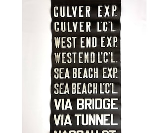 Antique 1920s New York City NYC Subway Station Scroll Canvas - Black and White