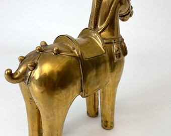 Rare Vintage MCM Japanese Haniwa Style Caparisoned Gilt