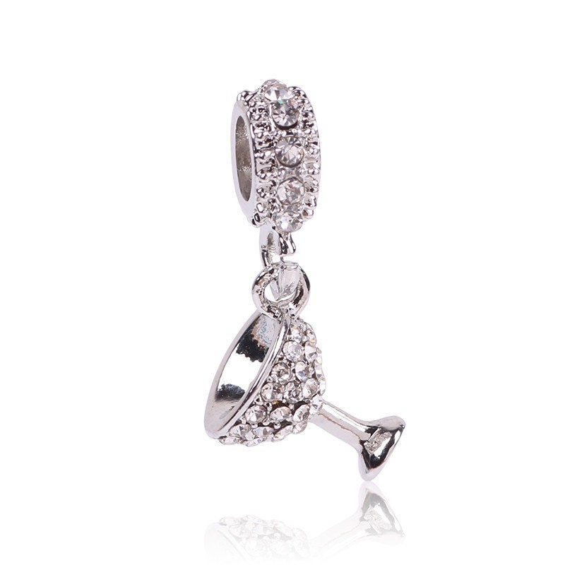 Wine Glass Charm Fits Pandora Bracelet Etsy