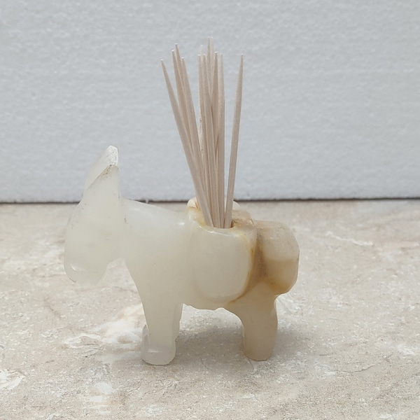 Vintage Alabaster Onyx Stone Donkey Toothpick Holder, Burro, Mule,  Mexico