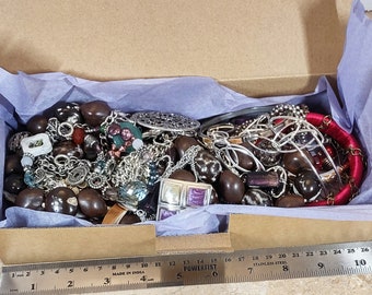 Assorted Mixed Jewelry by Weight / Wearable Mixed Jewelry Fun Bag / Jewelry Lot / Necklaces / Rings / Earrings / Bracelets / Watches
