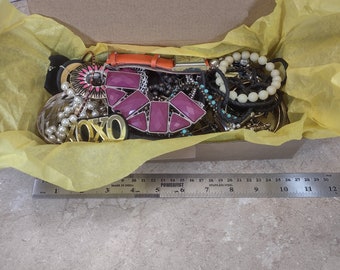 Assorted Mixed Jewelry by Weight / Wearable Mixed Jewelry Fun Bag / Jewelry Lot / Necklaces / Rings / Earrings / Bracelets / Watches