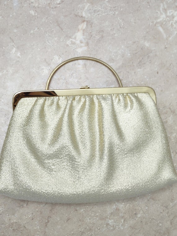 Gold Shimmer Clutch, Date Night Purse, Tuck Away … - image 1