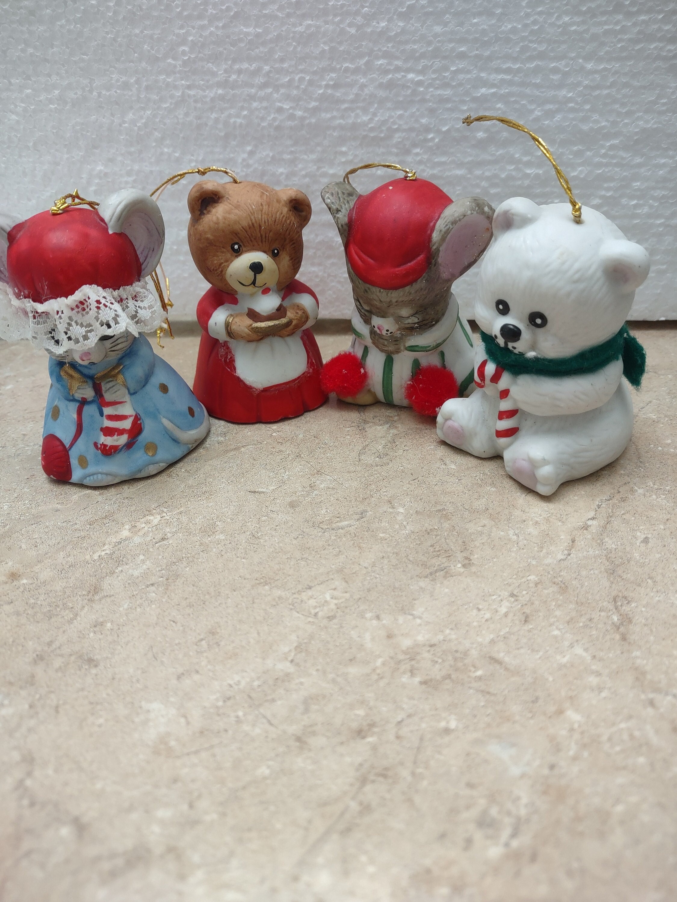 Vintage Jasco Lil Chimer Bell Set, 4 Pack Ceramic Bell