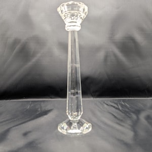 Oleg Cassini Crystal Collectible Candle Holder, Prism Cut, 10 Inches tall