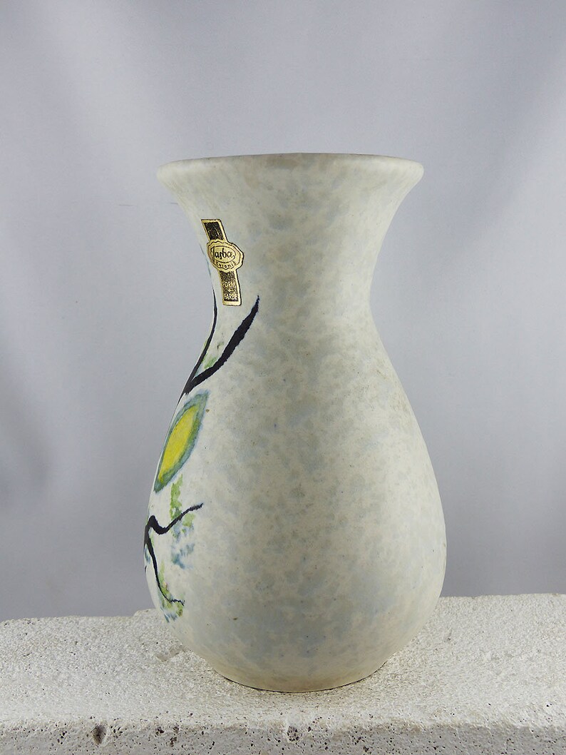 LOVELY JASBA VASE 581-16 Westgerman Pottery housewarming gift floral tree pattern mid-century ceramics fat lava vintage 60s home decor