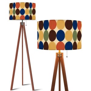Retro 70s Tripod Floor Lamp: Mid-Century Modern Style, Smart LED & Remote