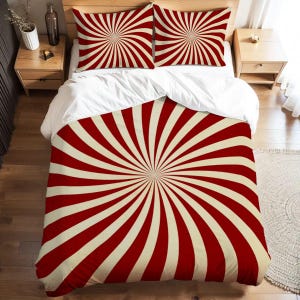 Retro Sunburst Duvet Cover Set: Mid-Century Modern Bedding (80x90&quot; / 203x229 cm)