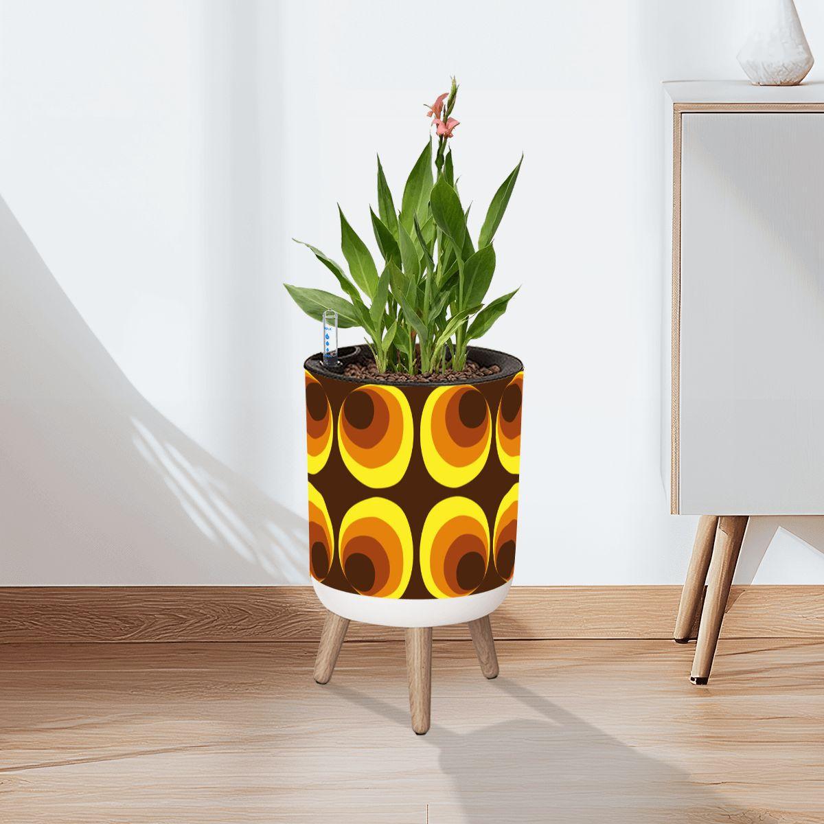 Discover Retro 70s Design Planter with Wooden Legs