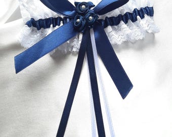 Something Blue Lace Wedding Garter, Bridal Garter Belt