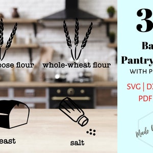 Vorratsbehälteretiketten SVG Basic Bundle, Küchenetiketten SVG, Bild Pantry Labels SVG