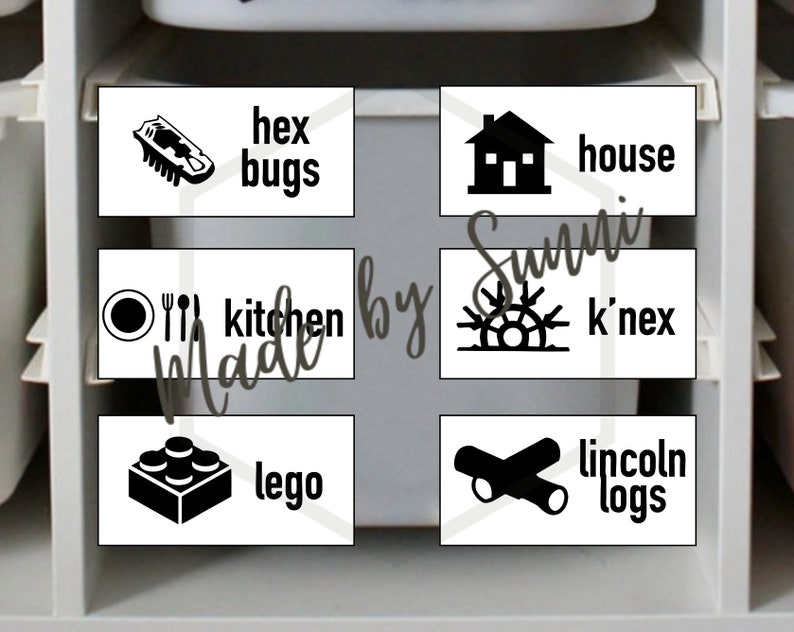 SVG cut files for Cricut and Silhouette Cameo: 40 toy organization, toy bin labels, toy storage, picture labels, Ikea TROFAST bin labels image 5