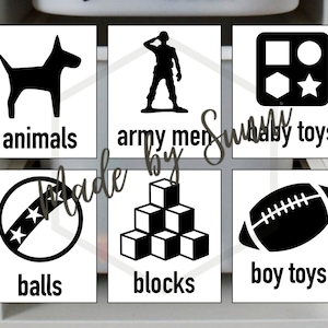 SVG cut files for Cricut and Silhouette Cameo: 40 toy organization, toy bin labels, toy storage, picture labels, Ikea TROFAST bin labels image 2