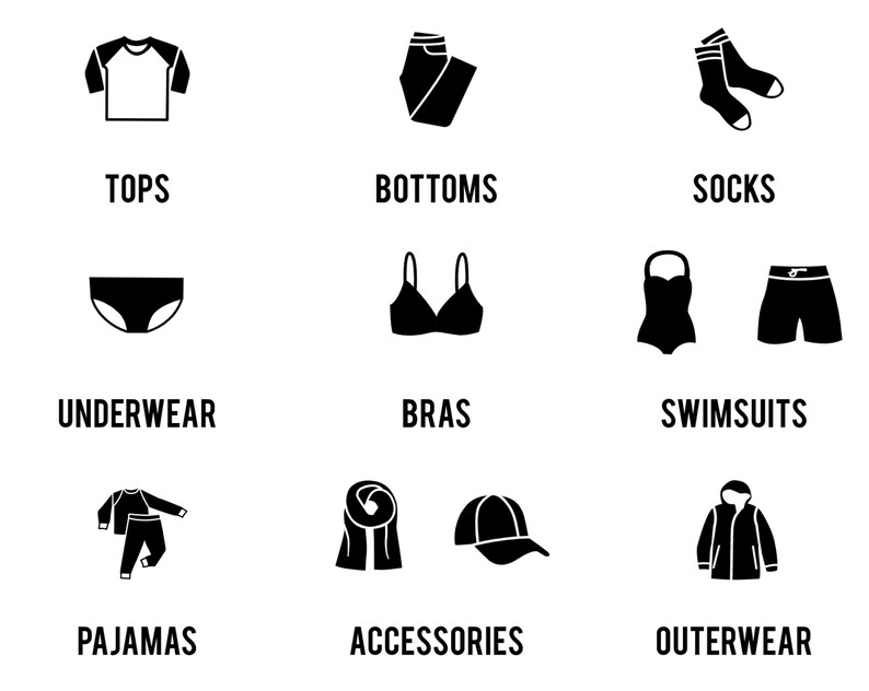 Drawer Labels SVG Clothing Labels SVG Clothes Labels svg | Etsy