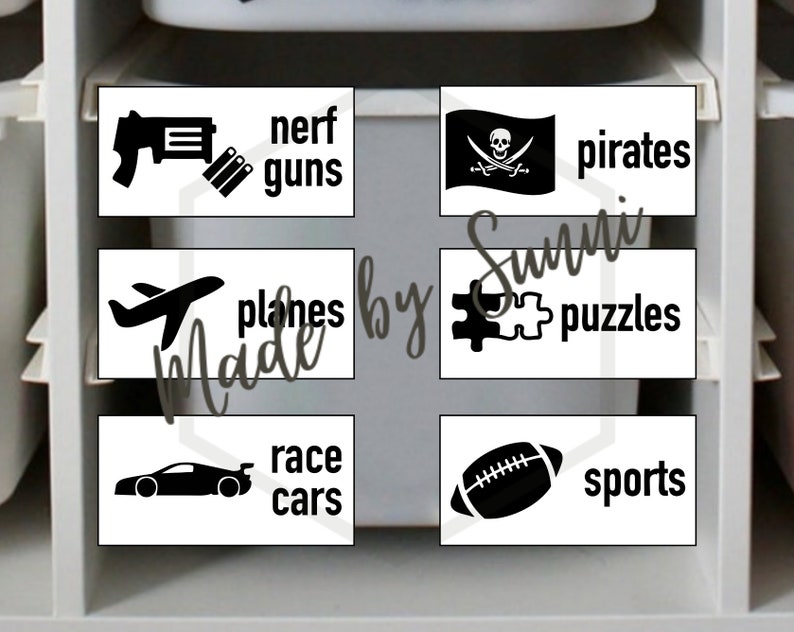 SVG cut files for Cricut and Silhouette Cameo: 40 toy organization, toy bin labels, toy storage, picture labels, Ikea TROFAST bin labels image 7