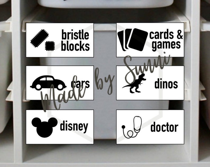 SVG cut files for Cricut and Silhouette Cameo: 40 toy organization, toy bin labels, toy storage, picture labels, Ikea TROFAST bin labels image 3