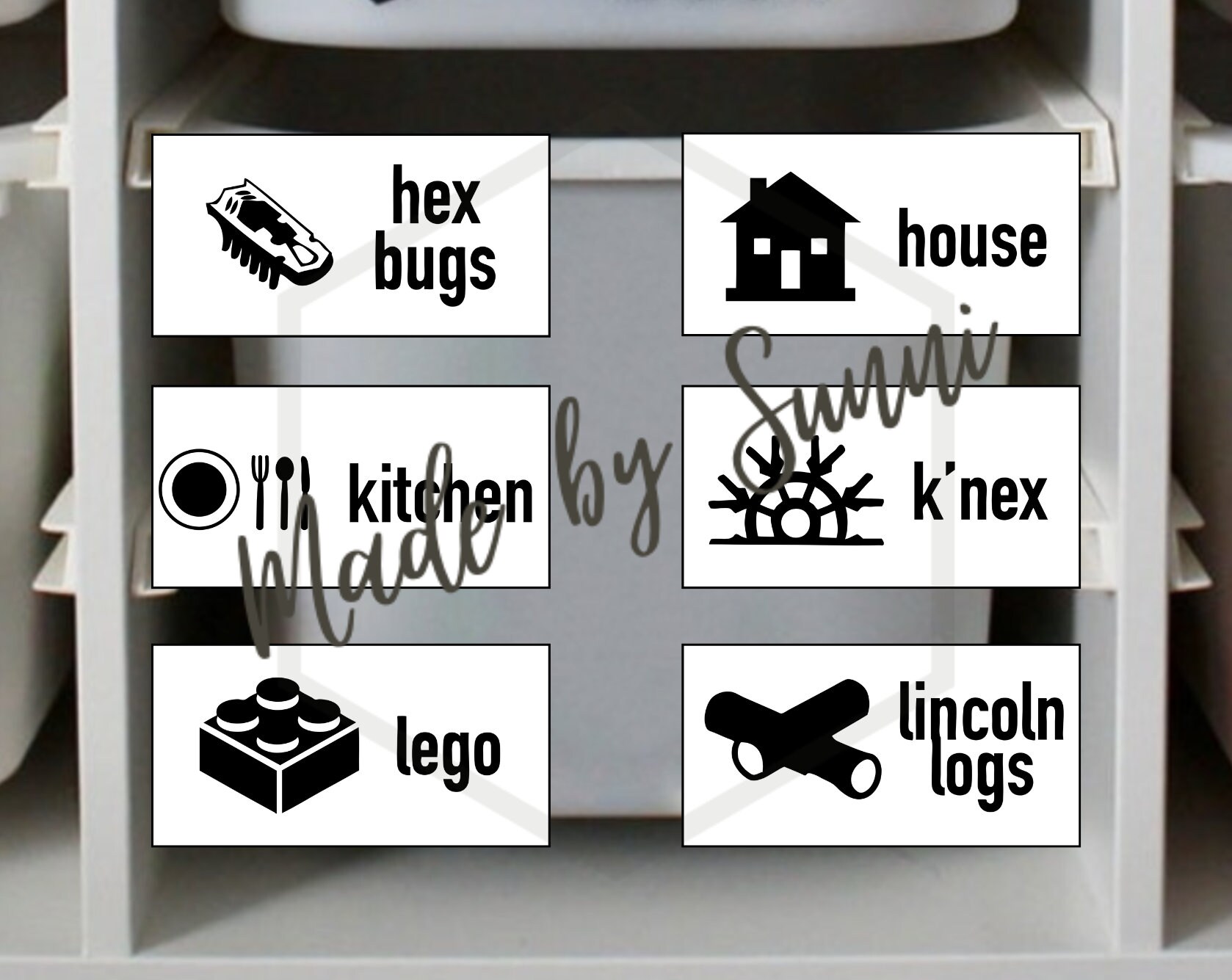VINYL Toy Organization Toy Bin Labels Toy Storage Picture Etsy