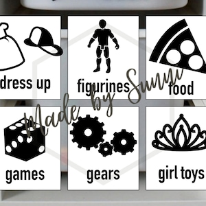 SVG cut files for Cricut and Silhouette Cameo: 40 toy organization, toy bin labels, toy storage, picture labels, Ikea TROFAST bin labels image 4