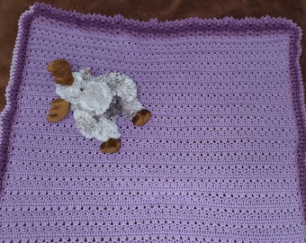 Purple crochet baby blanket