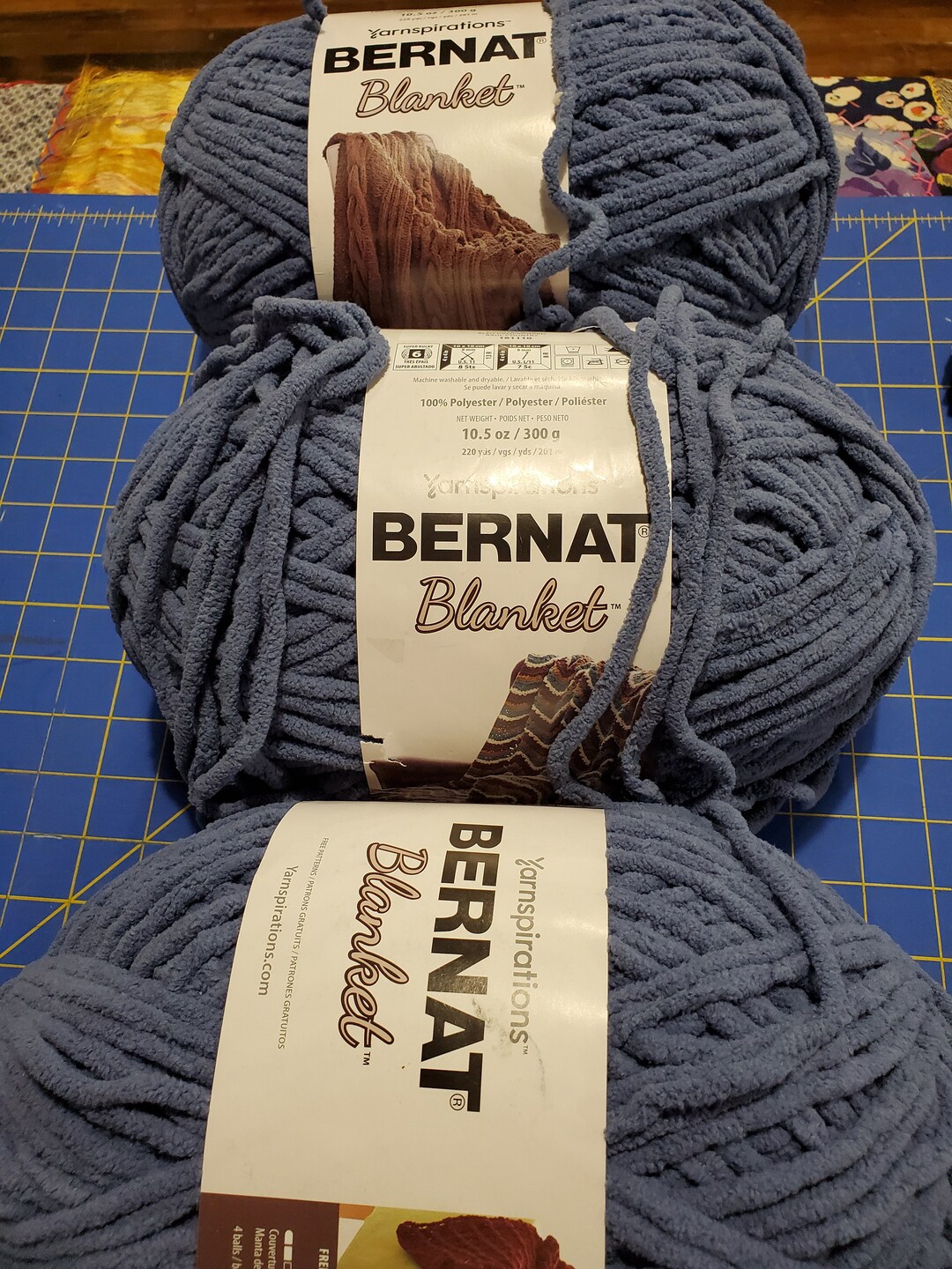 Bernat Blanket Yarn Country Blue 101063 Skeins Etsy
