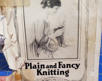 Vintage Plain and Fancy Knitting Booklet, Sears and Roebuck-1910