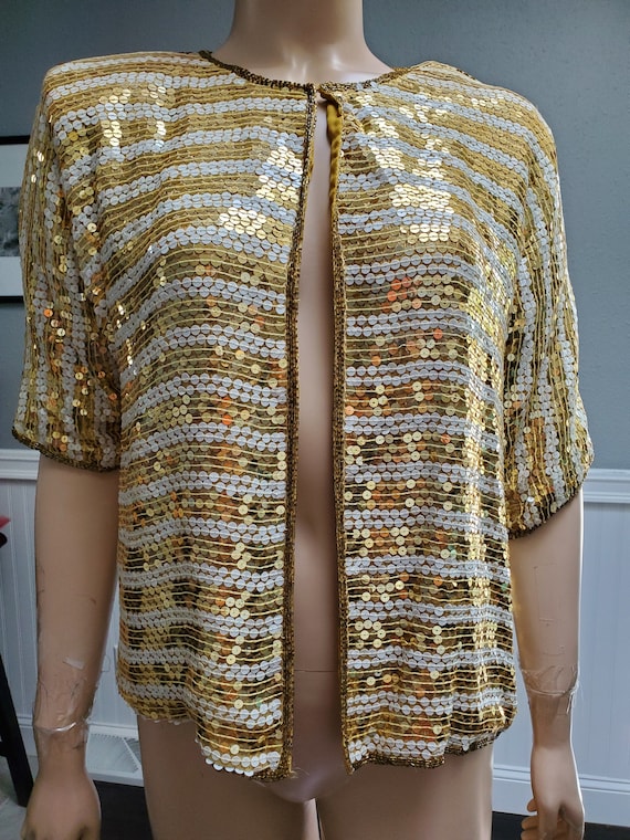 Vintage Jewel Queen-Sequin Jacket-Medium