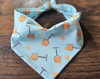 Cocktail Party Dog Bandana. Handmade Cotton Pet Gift