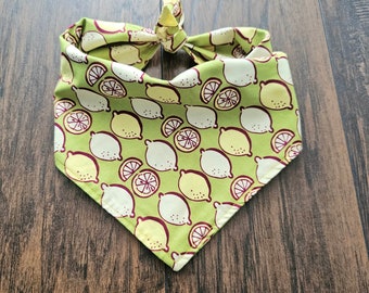 Lemonade Dog Bandana, Dog Bandana, Green Bandana.