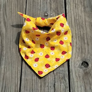 Ladybug Dog Bandana, Yellow with Ladybug Dog Bandan, Dog Bandana,Dog gift