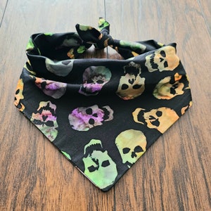 Handmade Skull Dog Bandana: Glow in the Dark Halloween Costume