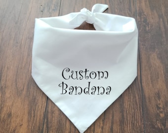 Custom Bandana. Personalization Dog Bandana. Tie on Dog Bandana.-14Colors