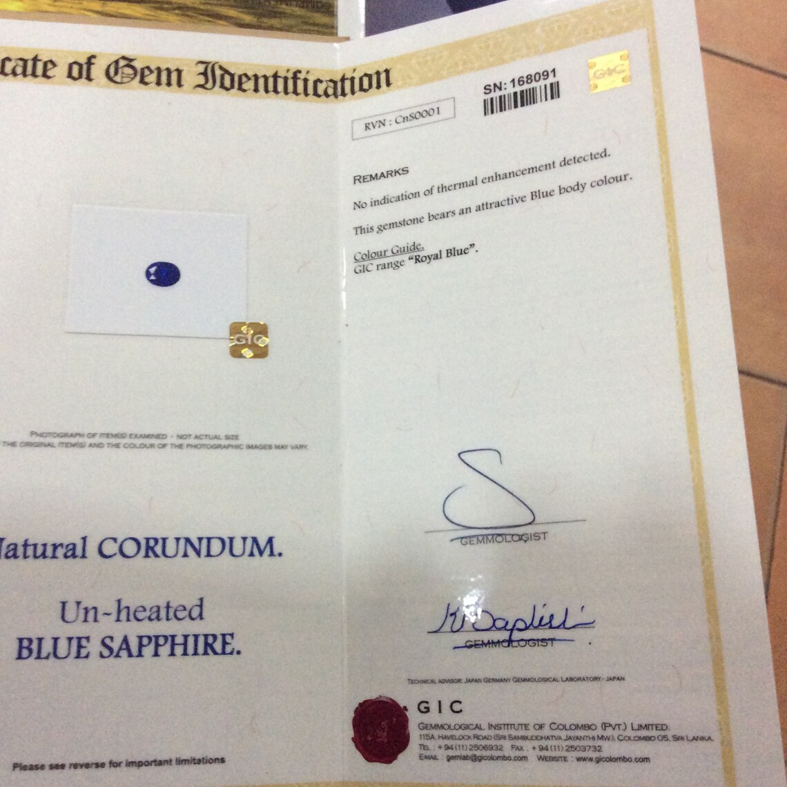 GIC Gemstone Certificate additional Charge Etsy