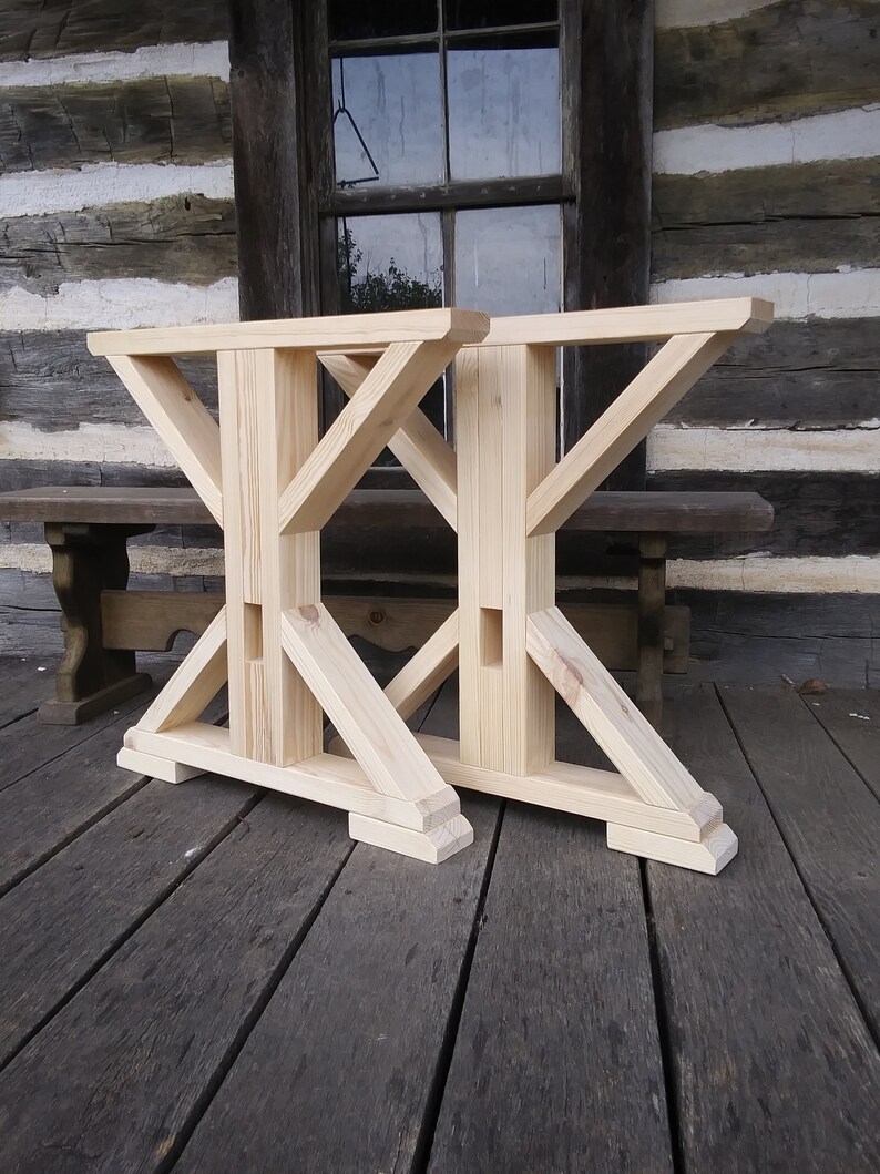 Trestle Farmhouse Table Legs set of two Etsy
