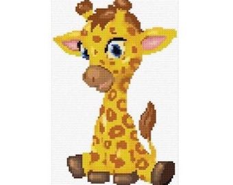 Giraffe Cross Stitch Pattern PDF Instant Download Animal Cross Stitch April The Giraffe Long Neck Zoo Animal Animal Modern Cross Stitch