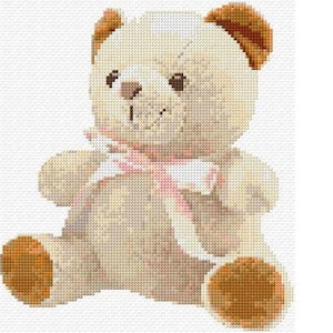 Teddy Bear Cross Stitch Patter PDF Pattern Digital Download Counted Cross Stitch White Bear Animal Cross Stitch Modern Cross Stitch