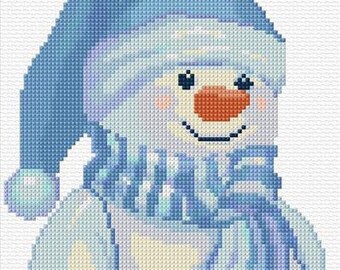 Snowman Cross Stitch Pattern PDF Pattern Digital Download Christmas Cards Let It Snow Christmas Embroidery Snow Cross Stitch