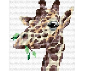 Small Giraffe Cross Stitch Pattern PDF Pattern Digital Download Counted Cross Stitch Animals DMC Colours 14ct