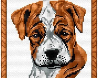 Boxer Dog Cross Stitch Pattern PDF Pattern Digital Download Counted Cross Stitch Animal Cross Stitch Puppy Cross Stitch Modern Cross Stitch