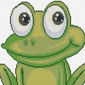 Frog Cross Stitch Pattern PDF Pattern Digital Download Counted Cross Stitch Pond Animal Wildlife Cross Stitch Modern 14ct Water Animal