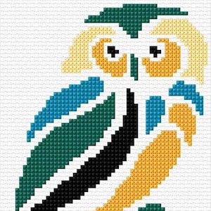 Owl Cross Stitch Pattern PDF Pattern Instant Download Colourful Owl Needlepoint Sewing Animal Cross Stitch Modern Cross Stitch Barn Owl PDF