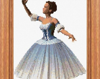 Ballerina Cross Stitch Pattern PDF Pattern Digital Download Counted Cross Stitch Ballet Dancer Cross Stitch Home Decor Modern Cross Stitch