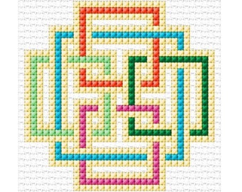 Celtic Knot Colour Cross Stitch Pattern PDF Pattern Digital Pattern Counted Cross Stitch Irish Cross Stitch Modern Cross Stitch DMC Pattern