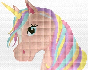 Unicorn Cross Stitch Pattern PDF Pattern Digital Download Counted Cross Stitch Kids Cross Stitch Mythical Creature Horse Magical DMC 14ct