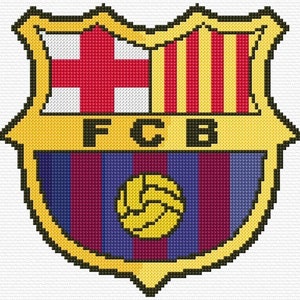 Barcelona Cross Stitch Pattern PDF Pattern Digital Download Counted Cross Stitch Football Cross Stitch Sports Pattern DMC Cross Stitch 14ct