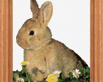 Garden Rabbit Cross Stitch Pattern PDF Pattern Digital Download Counted Cross Stitch Animals Pets Cute DMC Colours 14ct