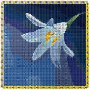White Lily Cross Stitch Pattern PDF Pattern Digital Download Counted Cross Stitch Floral Cross Stitch Lily Of The Valley Modern Cross Stitch