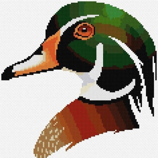 Duck Cross Stitch Pattern PDF Pattern Digital Download Counted Cross Stitch Farm Animal Kids Cross Stitch Bird Pattern 14ct Needlepoint